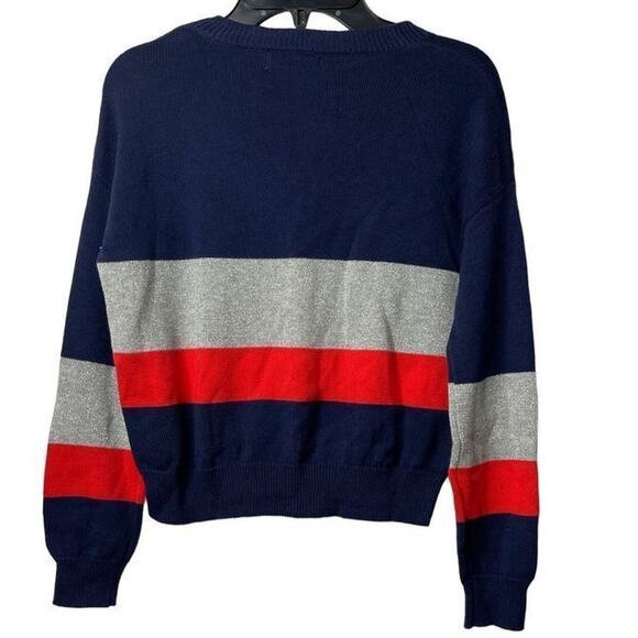 Harper Canyon Girls Sparkle Striped Crewneck Sweater Size Small 7/8 - Picture 9 of 10
